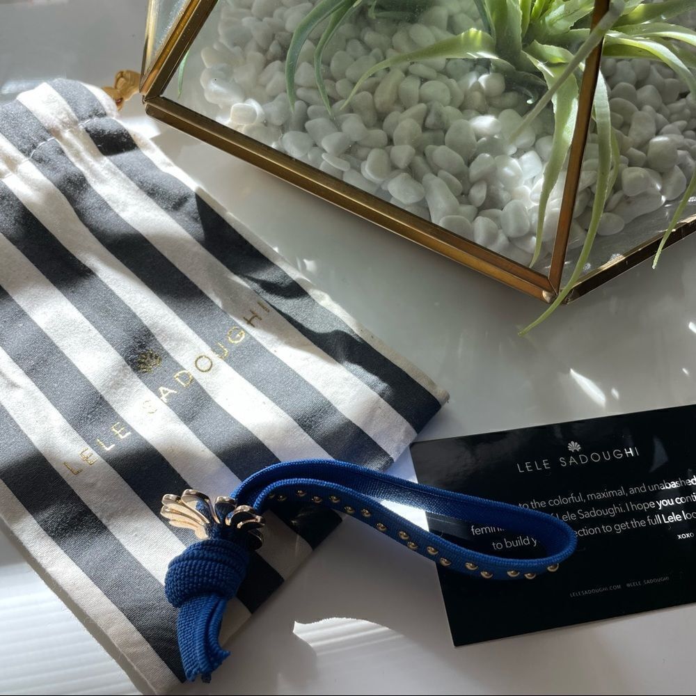 LELE SADOUGHI Blue Gold Shell with Bag! - Picture 3 of 3